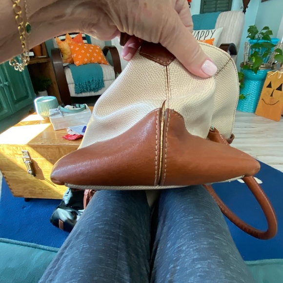 FURLA Leather Tote Cream/Luggage Brown Leather - Picture 6 of 9